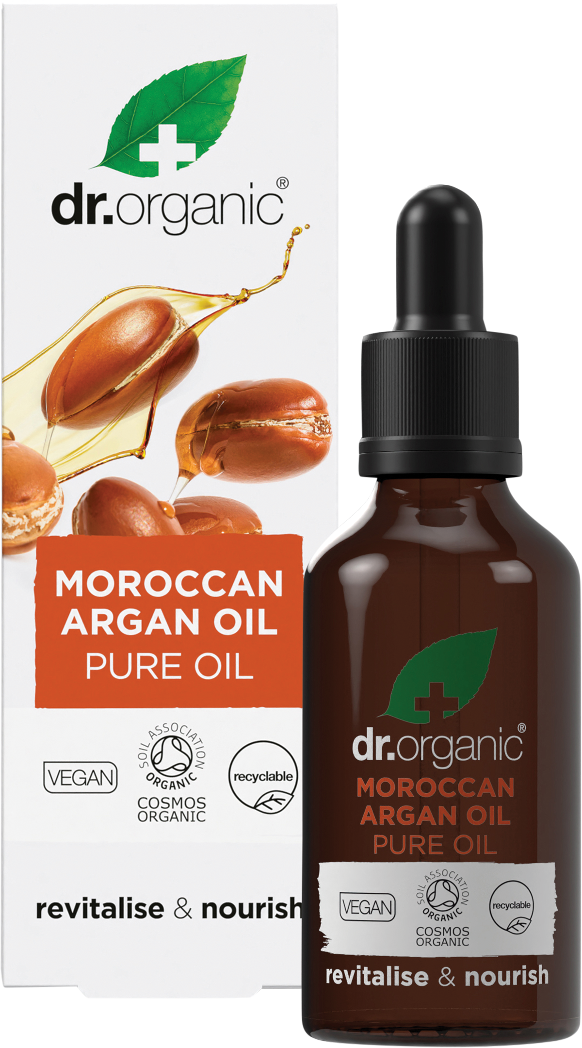 Dr Organic Pure Oil Moroccan Argan Oil 50ml product and carton
