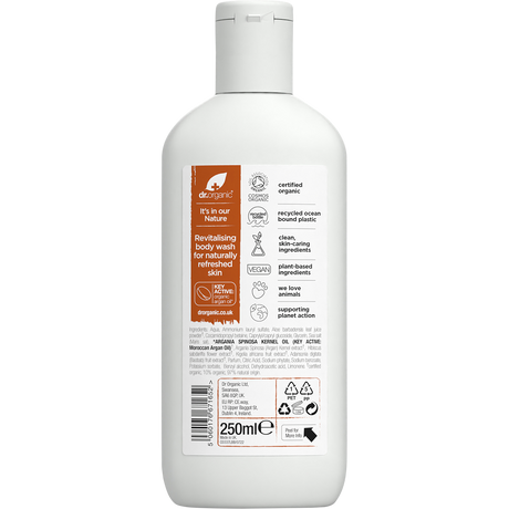 Dr Organic Body Wash Moroccan Argan Oil 250ml back