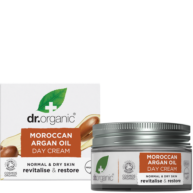 Dr Organic Day Cream Moroccan Argan Oil 50ml product and carton
