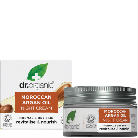 Dr Organic Night Cream Moroccan Argan Oil 50ml product and carton