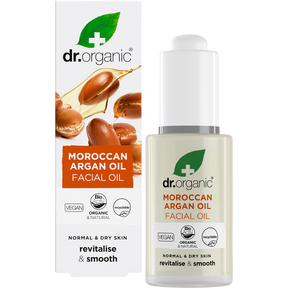 Dr Organic Facial Oil Organic Moroccan Argan Oil 30ml product and carton