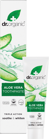 Dr Organic Toothpaste Aloe Vera 100ml product and carton