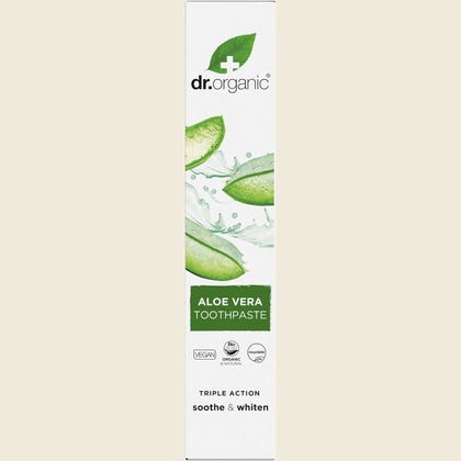 Dr Organic Aloe Vera Toothpaste 100ml carton front