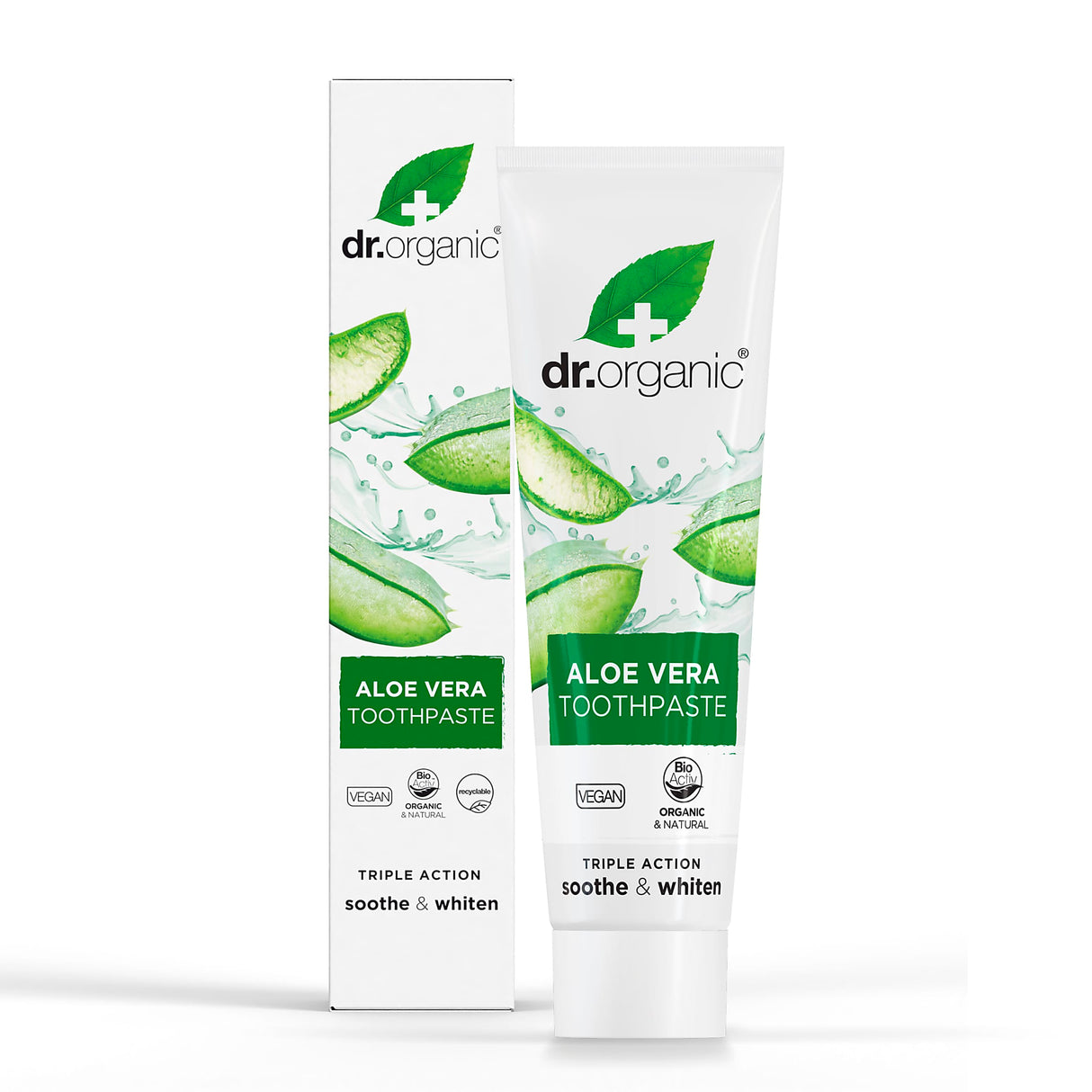 Dr Organic Organic & Natural Toothpaste Whitening Organic Aloe Vera 100ml