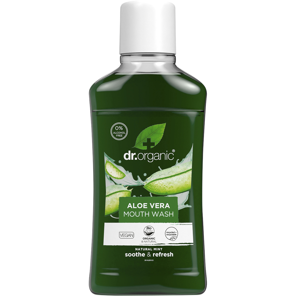 Dr Organic Mouthwash Aloe Vera 500ml front