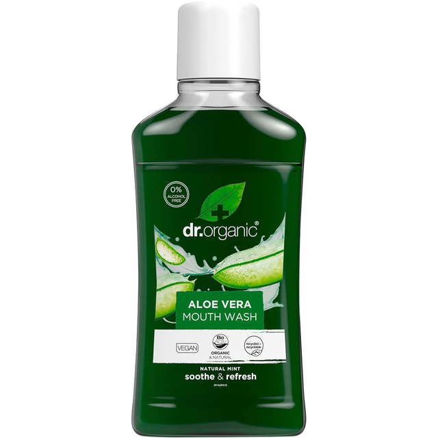 Dr Organic Mouthwash Aloe Vera 500ml front