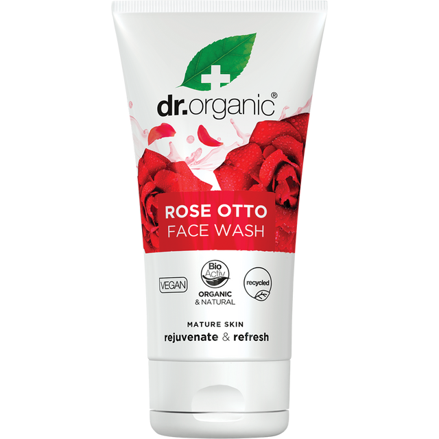 Dr Organic Face Wash Rose Otto 150ml front