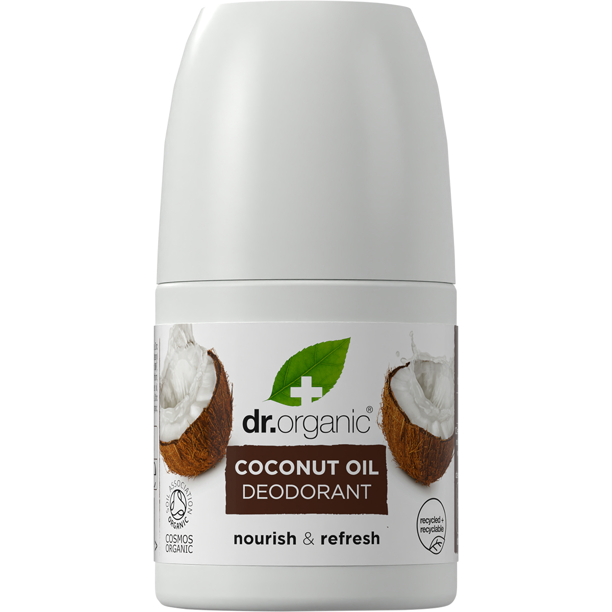 Dr Organic Roll-On Deodorant Coconut Oil 50ml front