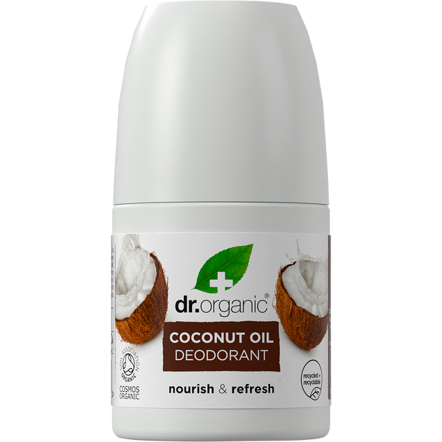 Dr Organic Roll-On Deodorant Coconut Oil 50ml front
