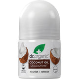 Dr Organic Certified Organic Roll-On Deodorant Organic Virgin Coconut Oil 50ml front view