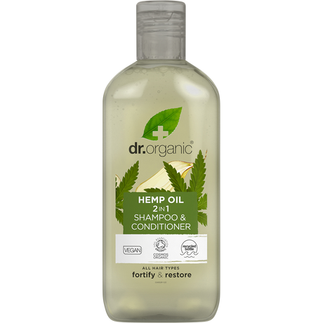 Dr Organic 2 in 1 Shampoo Conditioner Hemp Oil 265ml front