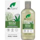 Dr Organic Rescue & Restore Shampoo Hemp Oil 265ml product and carton