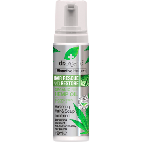 Dr Organic Hair & Scalp Treatment Mousse Rescue Restore Hemp Oil 150ml front
