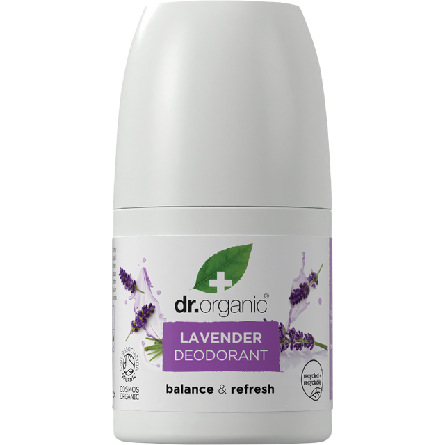 Dr Organic Roll-On Deodorant Lavender 50ml front