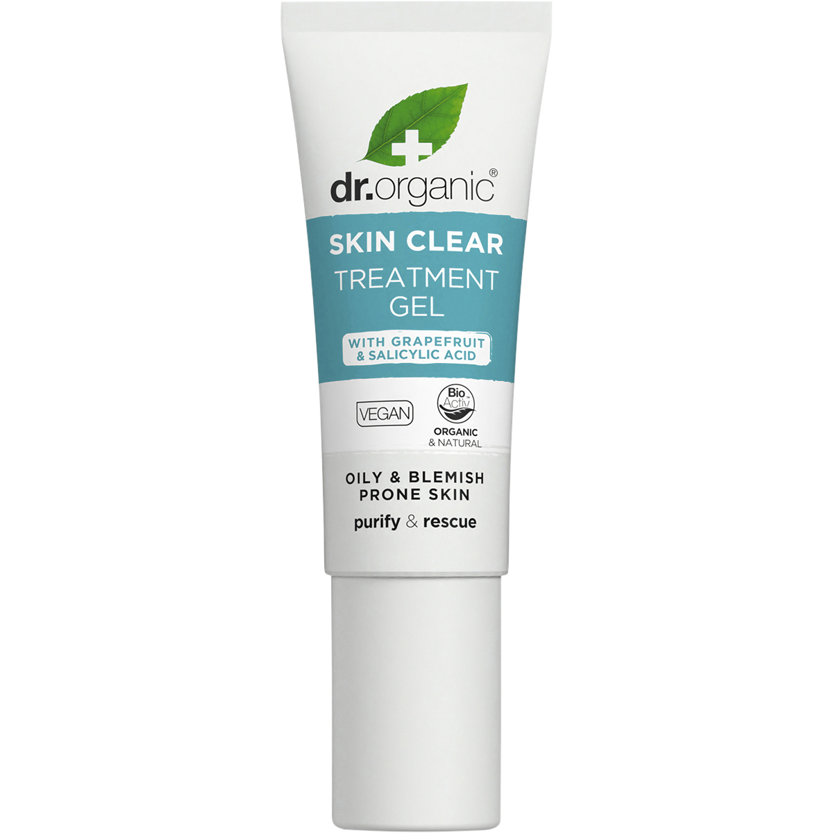 Dr Organic Treatment Gel Skin Clear 10ml front