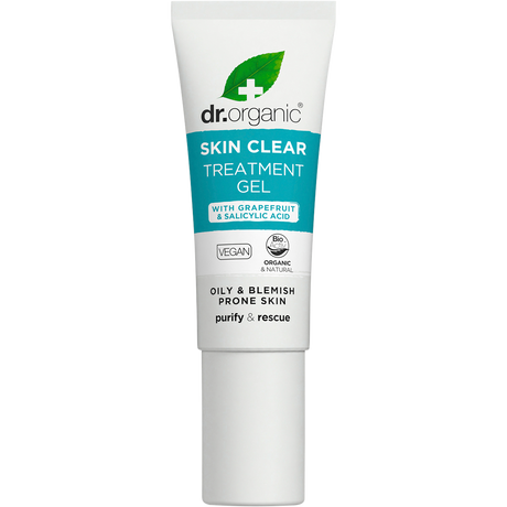 Dr Organic Treatment Gel Skin Clear 10ml front