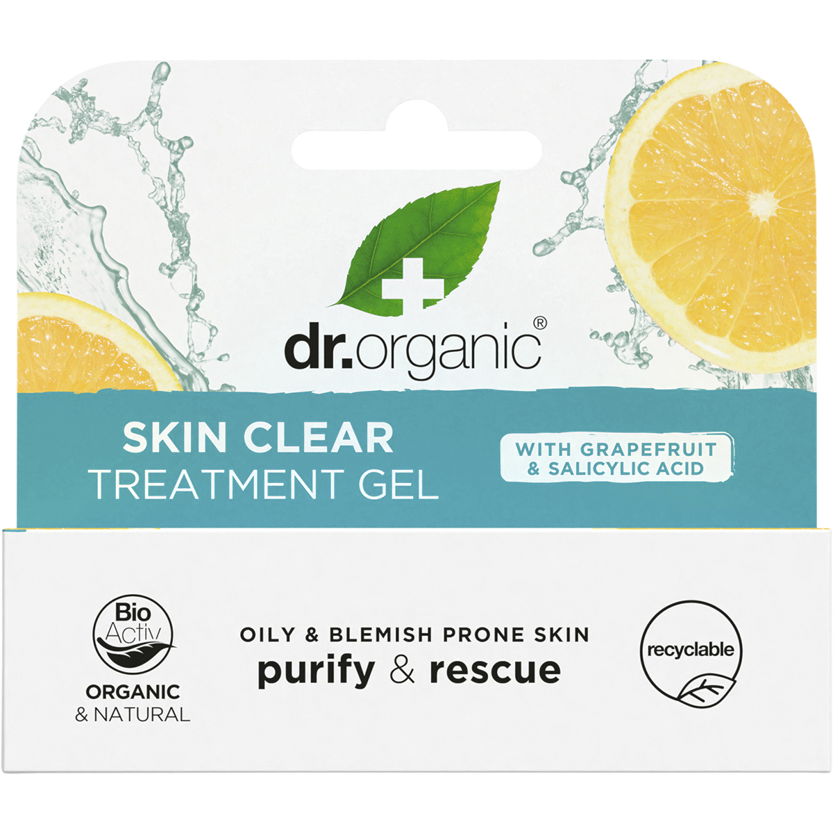 Dr Organic Organic & Natural Treatment Gel Skin Clear Organic Tea Tree 10ml box view