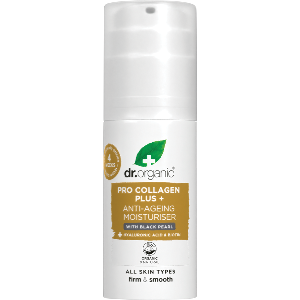 Dr Organic Pro Collagen Plus+ Anti Ageing Moisturiser Black Pearl 50ml front