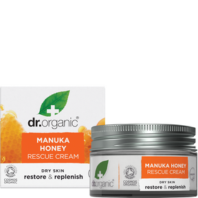 Dr Organic Rescue Cream Manuka Honey 50ml product and carton