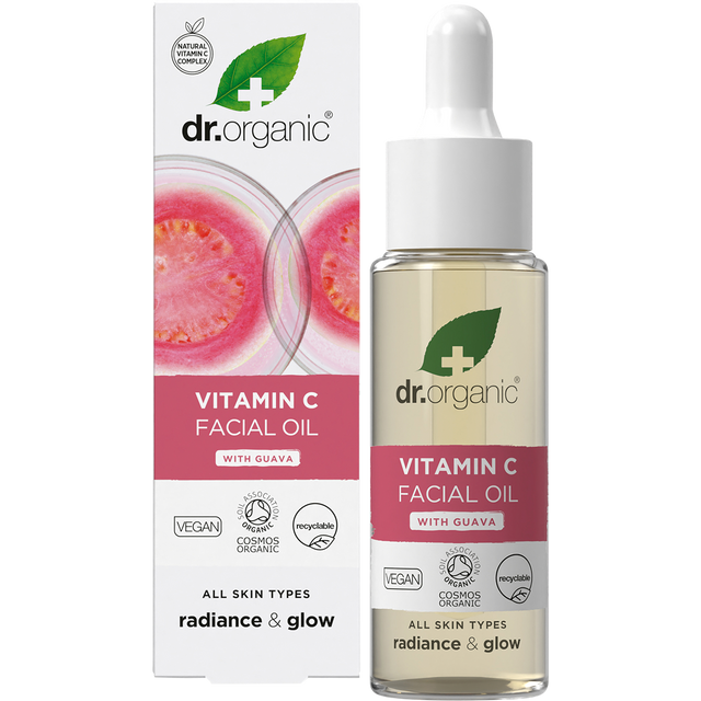 Dr Organic Facial Oil Guava 30ml product and carton