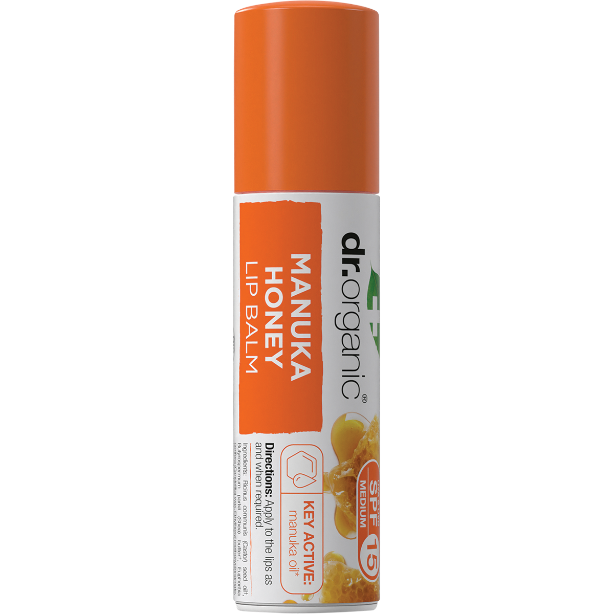 Dr Organic Lip Balm SPF 15 Manuka Honey 5.7ml front