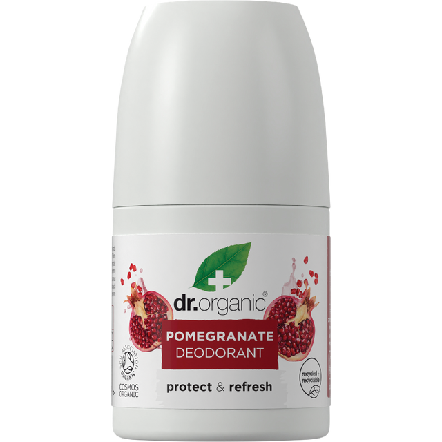Dr Organic Roll-On Deodorant Pomegranate 50ml front