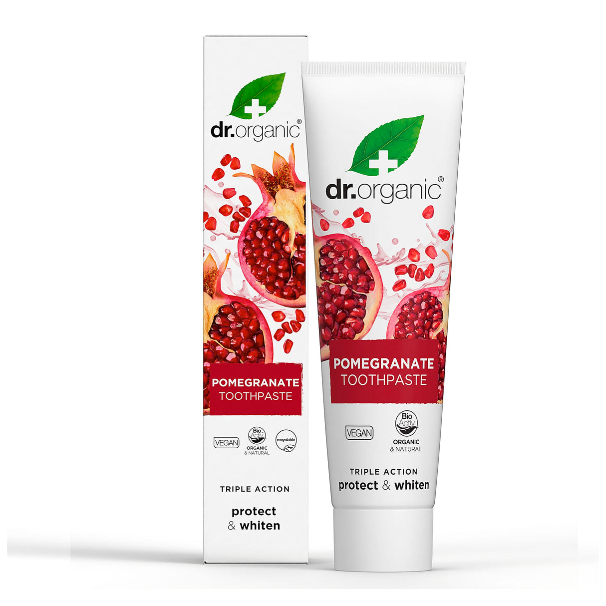 Dr Organic Organic & Natural Toothpaste Whitening Organic Pomegranate 100ml
