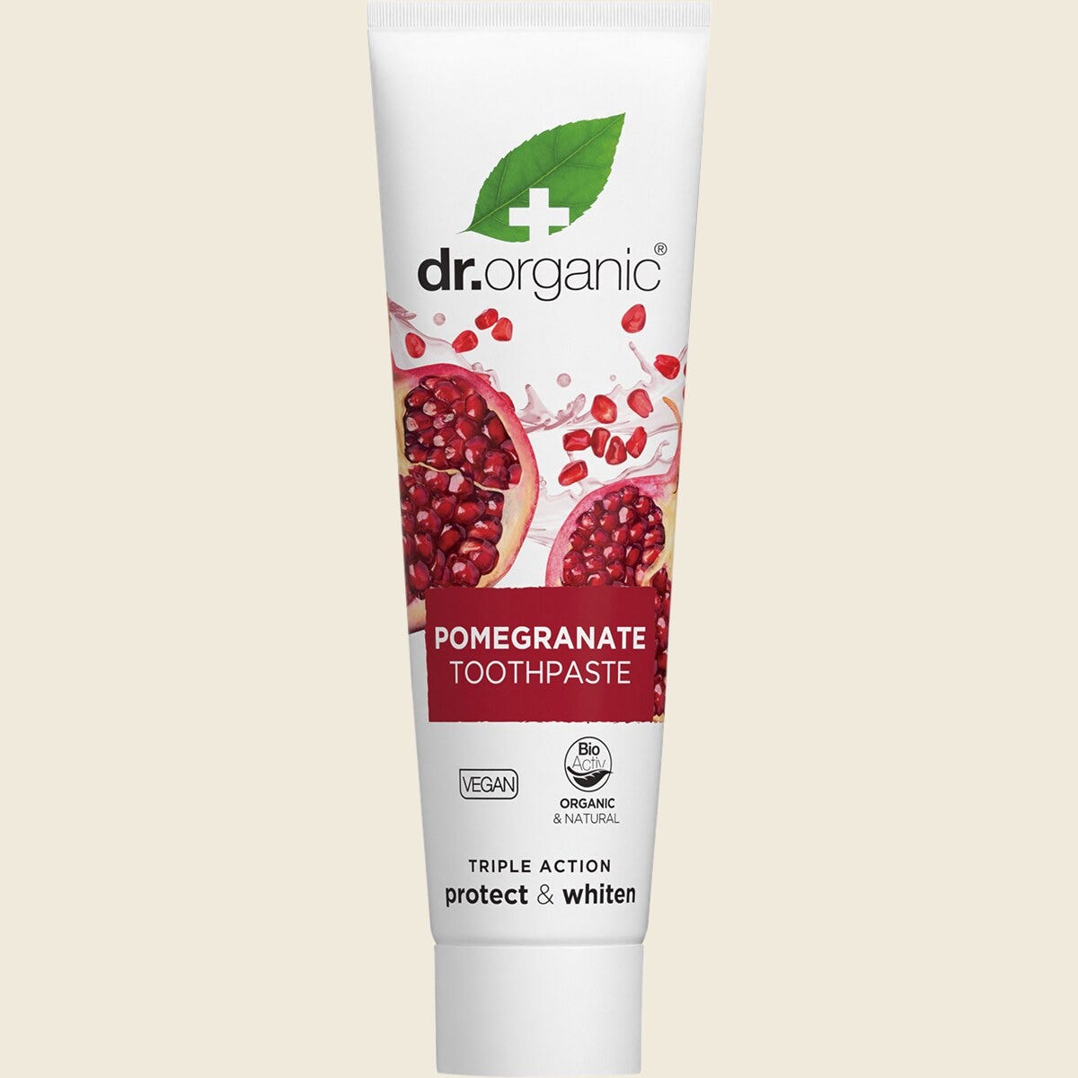 Dr Organic Pomegranate Toothpaste 100ml tube front