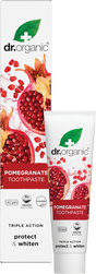 Dr Organic Toothpaste Whitening Organic Pomegranate 100ml product and carton