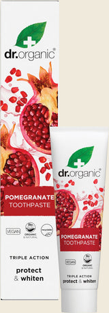 Dr Organic Pomegranate Toothpaste 100ml tube and carton