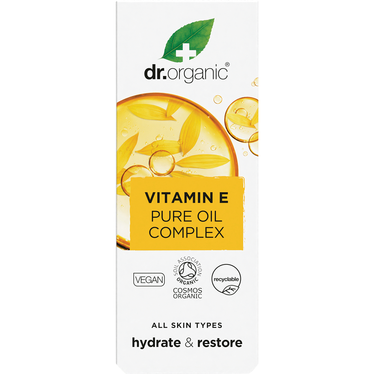 Dr Organic Certified Organic Pure Oil Complex Vitamin E 50ml box view