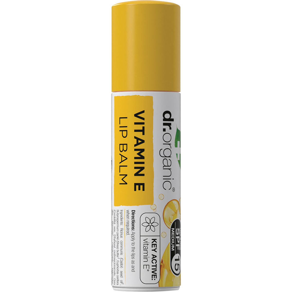 Dr Organic Lip Balm SPF 15 Vitamin E 5.7ml front