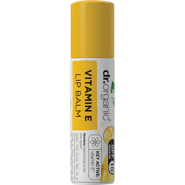 Dr Organic Lip Balm SPF 15 Vitamin E 5.7ml front