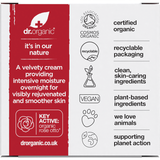Dr Organic Certified Organic Night Cream Rose Otto 50ml box back view