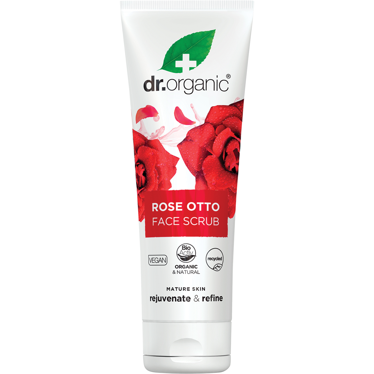 Dr Organic Face Scrub Rose Otto 125ml front