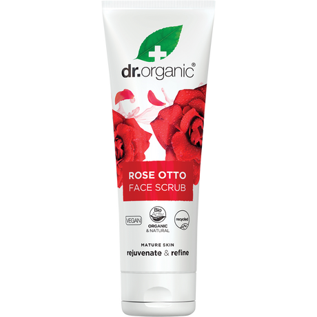 Dr Organic Face Scrub Rose Otto 125ml front