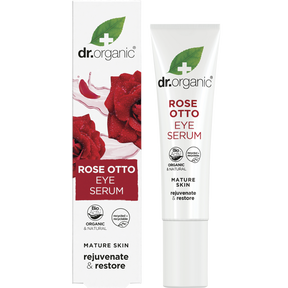 Dr Organic Eye Serum Rose Otto 15ml product and carton