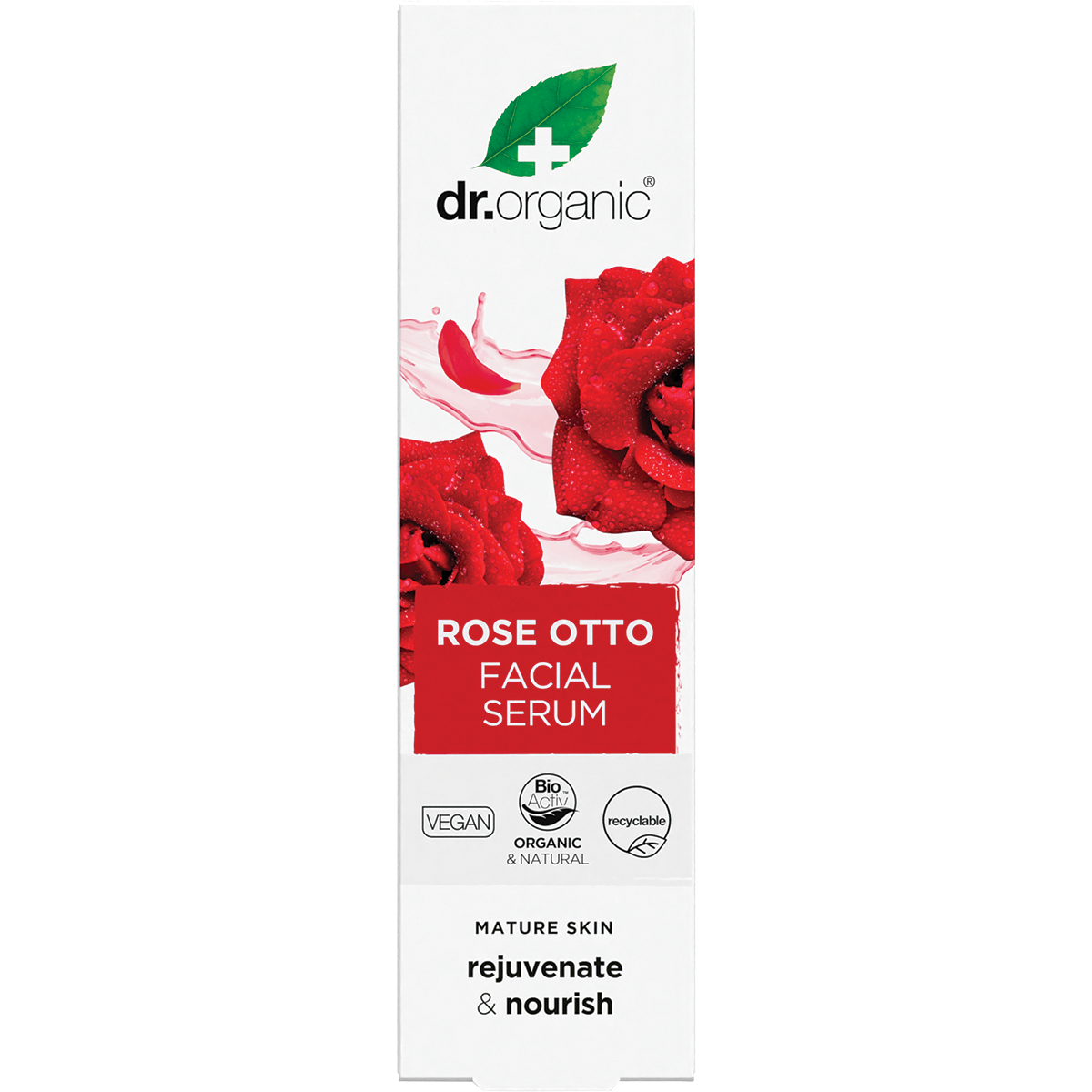Dr Organic Organic & Natural Facial Serum Rose Otto 30ml box view
