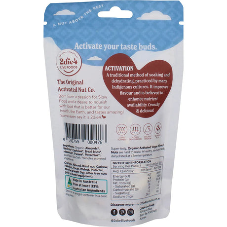 2Die4 Live Foods Organic Activated Mixed Nuts Vegan 120g
