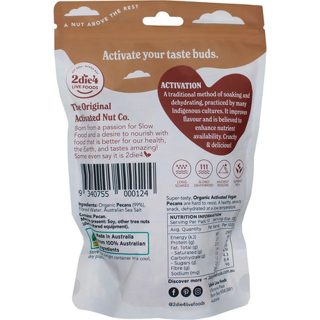 2Die4 Live Foods Organic Activated Pecans Vegan 300g