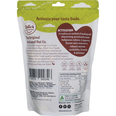 2Die4 Live Foods Organic Activated Mixed Nuts With Fresh Whey 600g