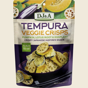 DJ&A Tempura Veggie Crisps 9x70g front