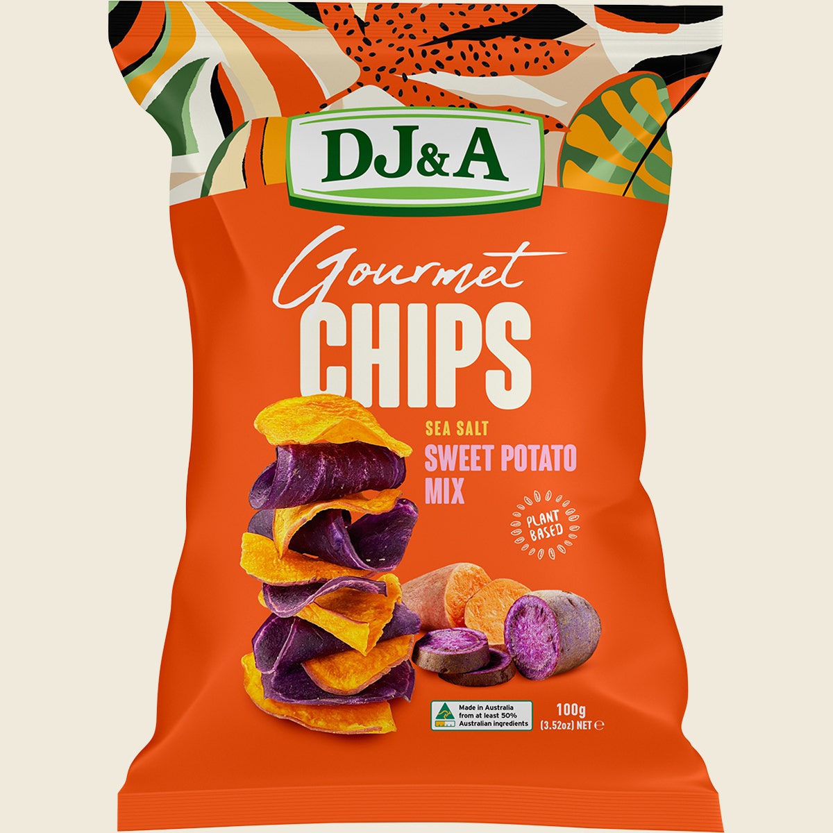 DJ&A Gourmet Chips Sweet Potato Mix Sea Salt 5x100g front