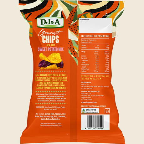 DJ&A Gourmet Chips Sweet Potato Mix Sea Salt 5x100g back