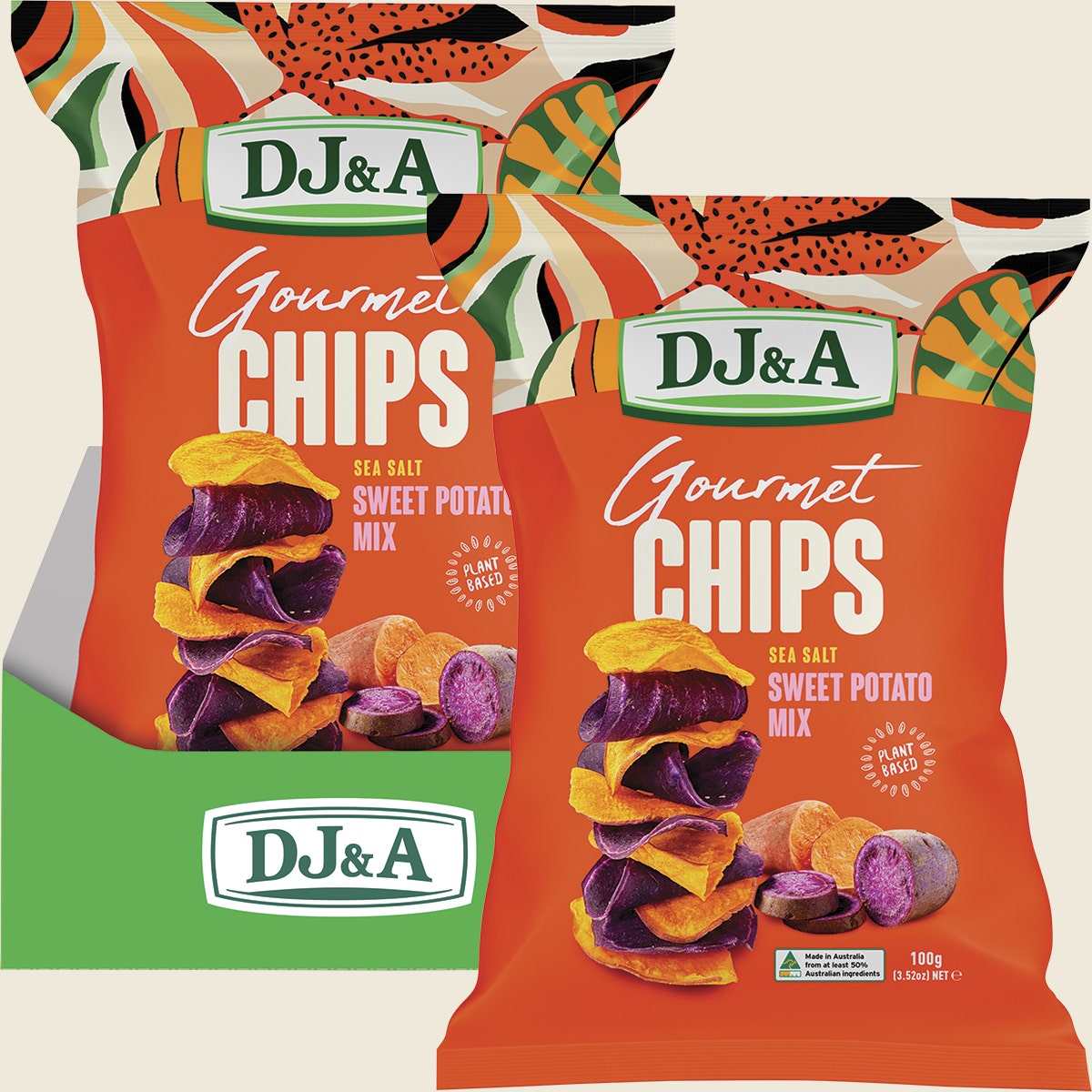 DJ&A Gourmet Chips Sweet Potato Mix Sea Salt 5x100g combo