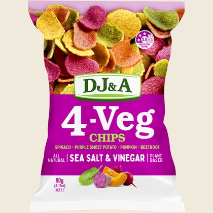DJ&A 4-VEG Chips Salt & Vinegar 5x90g front