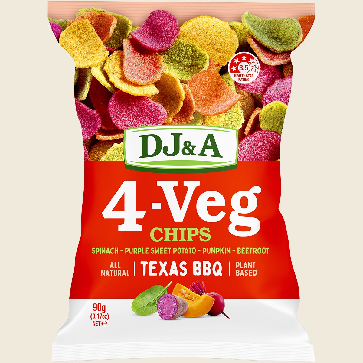 DJ&A 4-VEG Chips Original 5x90g front