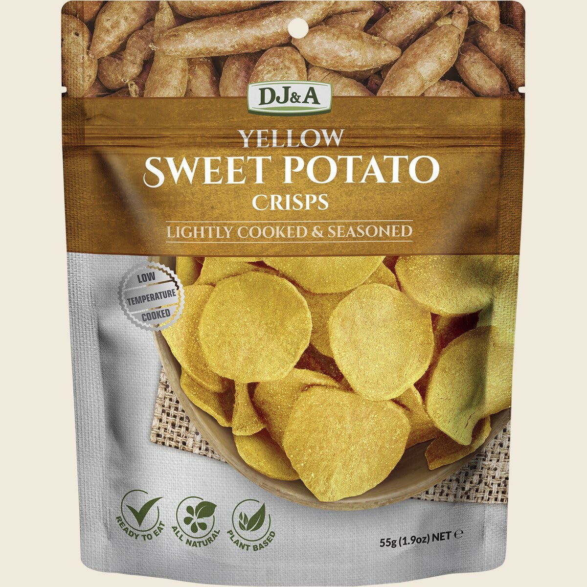 DJ&A Yellow Sweet Potato Crisps 10 x 55g