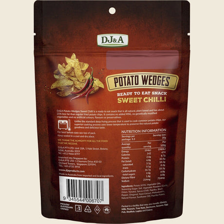 DJ&A Potato Wedges Sweet Chilli 9x100g back