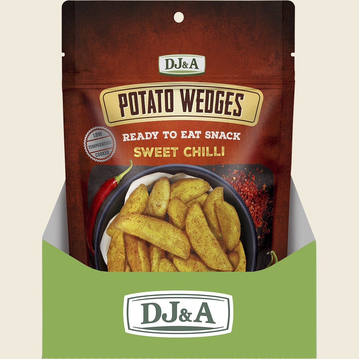 DJ&A Potato Wedges Sweet Chilli 9x100g display